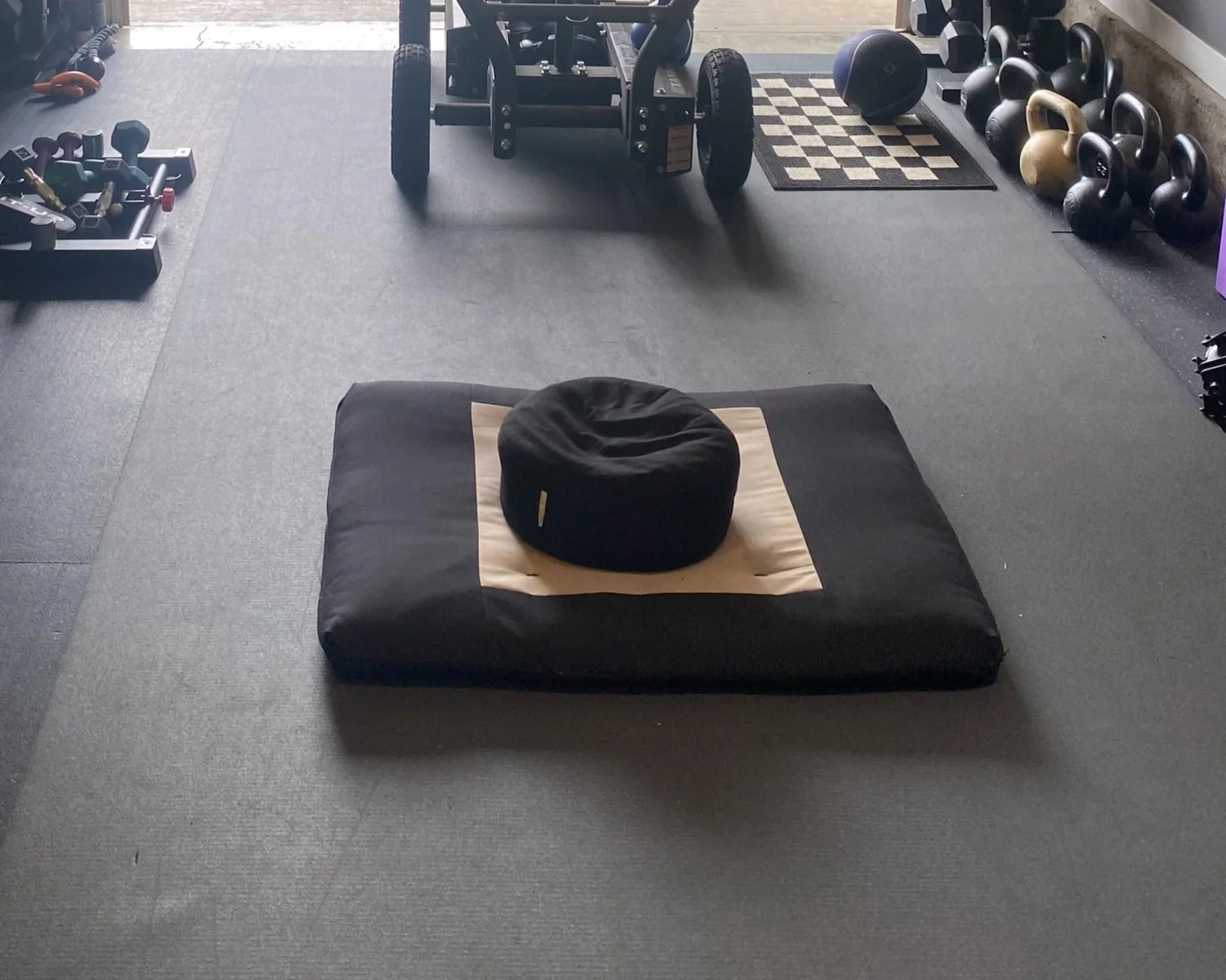 A meditation pillow in a calm corner